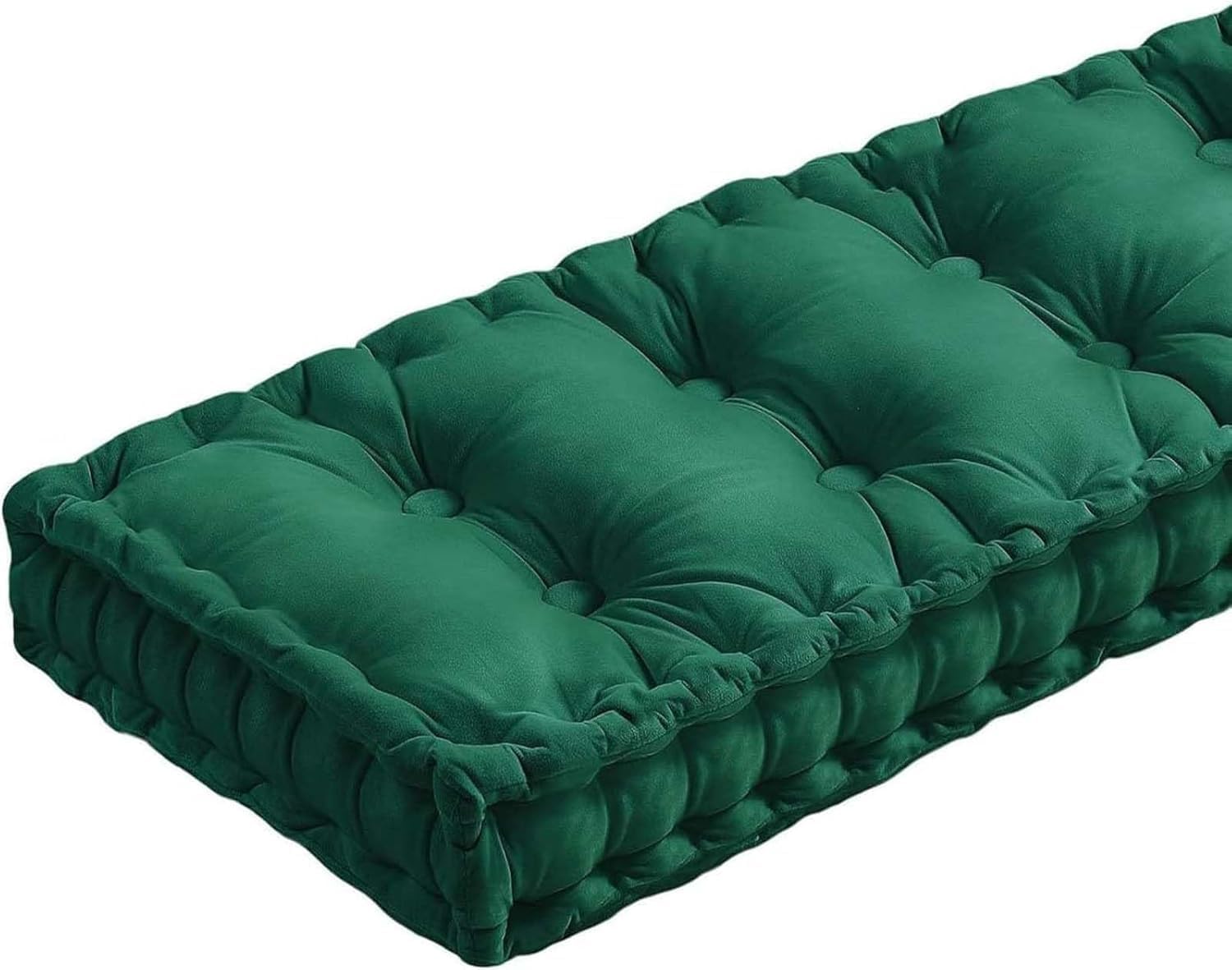 Bench Cushions for Indoor/Outdoor Furniture 48/40/60 x 12/14/16 inch Rectangular Non-Slip Bench Cushion pad for Deck Chair Dining Bench Window Seats Swings Bench Cushion(Dark Green,24x12x4in)