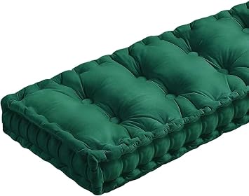 Bench Cushions for Indoor/Outdoor Furniture 48/40/60 x 12/14/16 inch Rectangular Non-Slip Bench Cushion pad for Deck Chair Dining Bench Window Seats Swings Bench CushionDark Green,59x14x4in