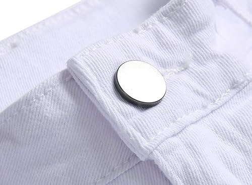 Miniatura 8 de DANT BULUN Jeans de motociclista para hombre, rasgados, ajustados, rectos y con cremallera Deco