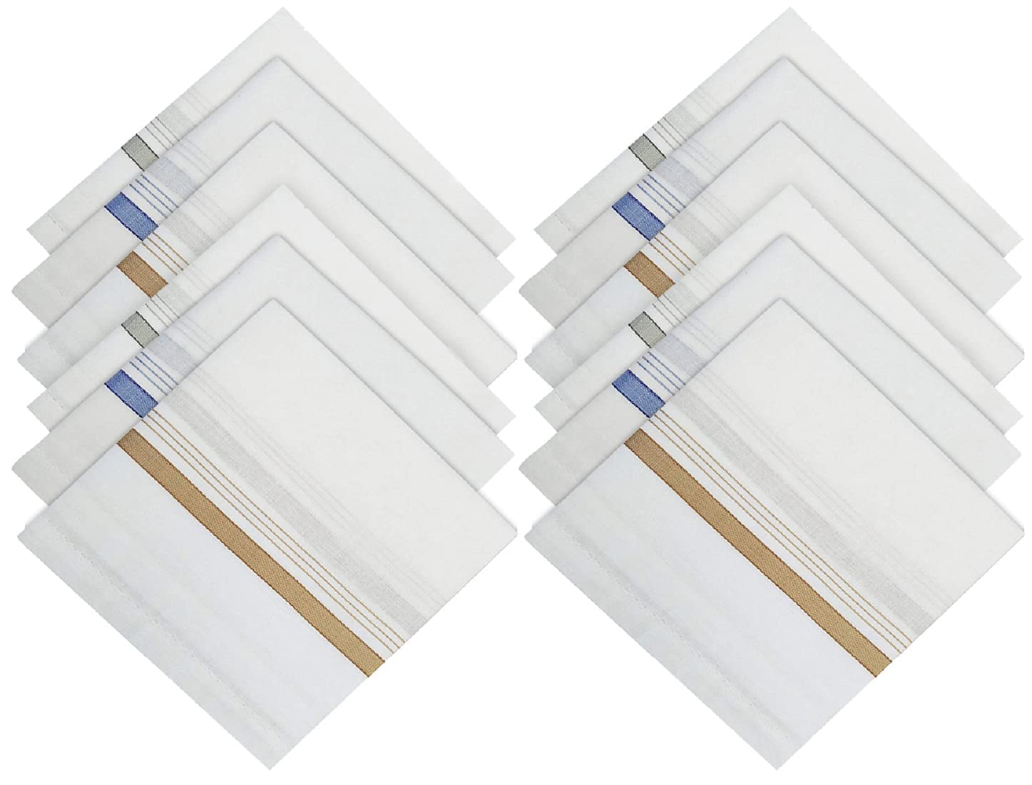 DIKHAWA100% Cotton Essential Formal Handkerchiefs for Men (42CM X 42CM)