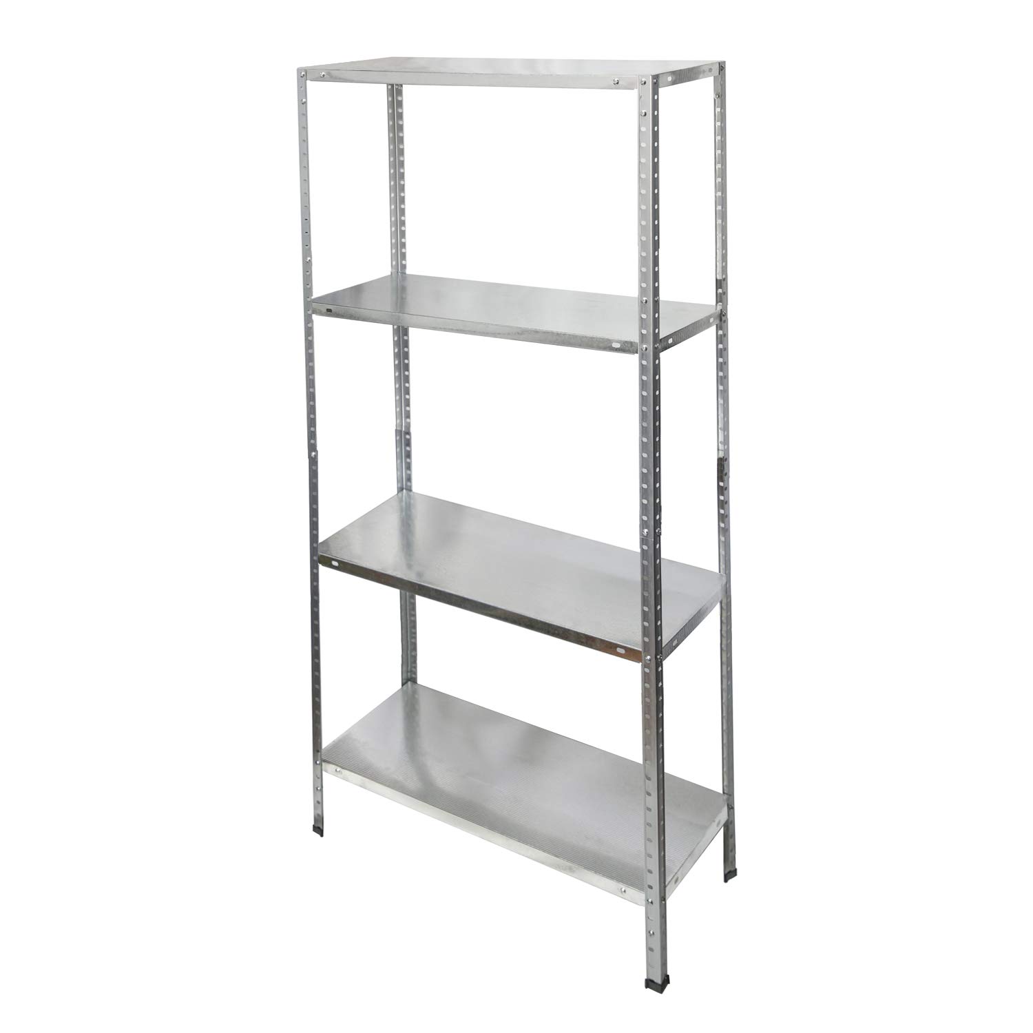 ORYX Estanteria Acero Galvanizado con 4 Baldas 150x75x30 cm. Baldas ajustables. Peso maximo 120 Kg.