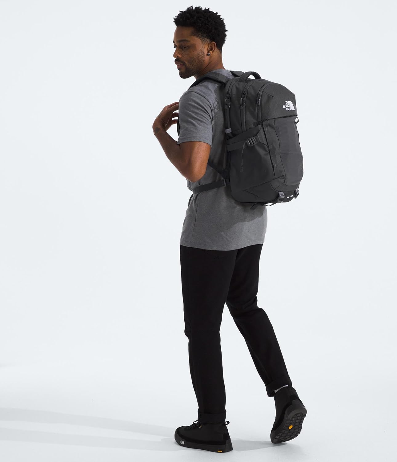 The North Face Recon Everyday Laptop Backpack - Daypack, Water Repellent, 16" Laptop Sleeve, 2 Water Bottle Pockets, Asphalt Grey Light Heather/TNF Black-NPF, One Size - Image 7