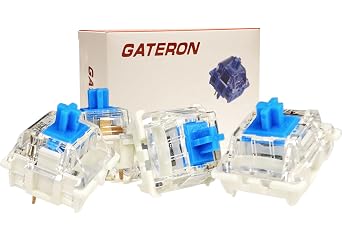 Gateron 70Pcs Pre lubed G pro V3.0 MX Mechanical Gaming Keyboard Split Tactile 60gf Switches,POM Stem Linear RGB SMD Switches 3 pin Blue