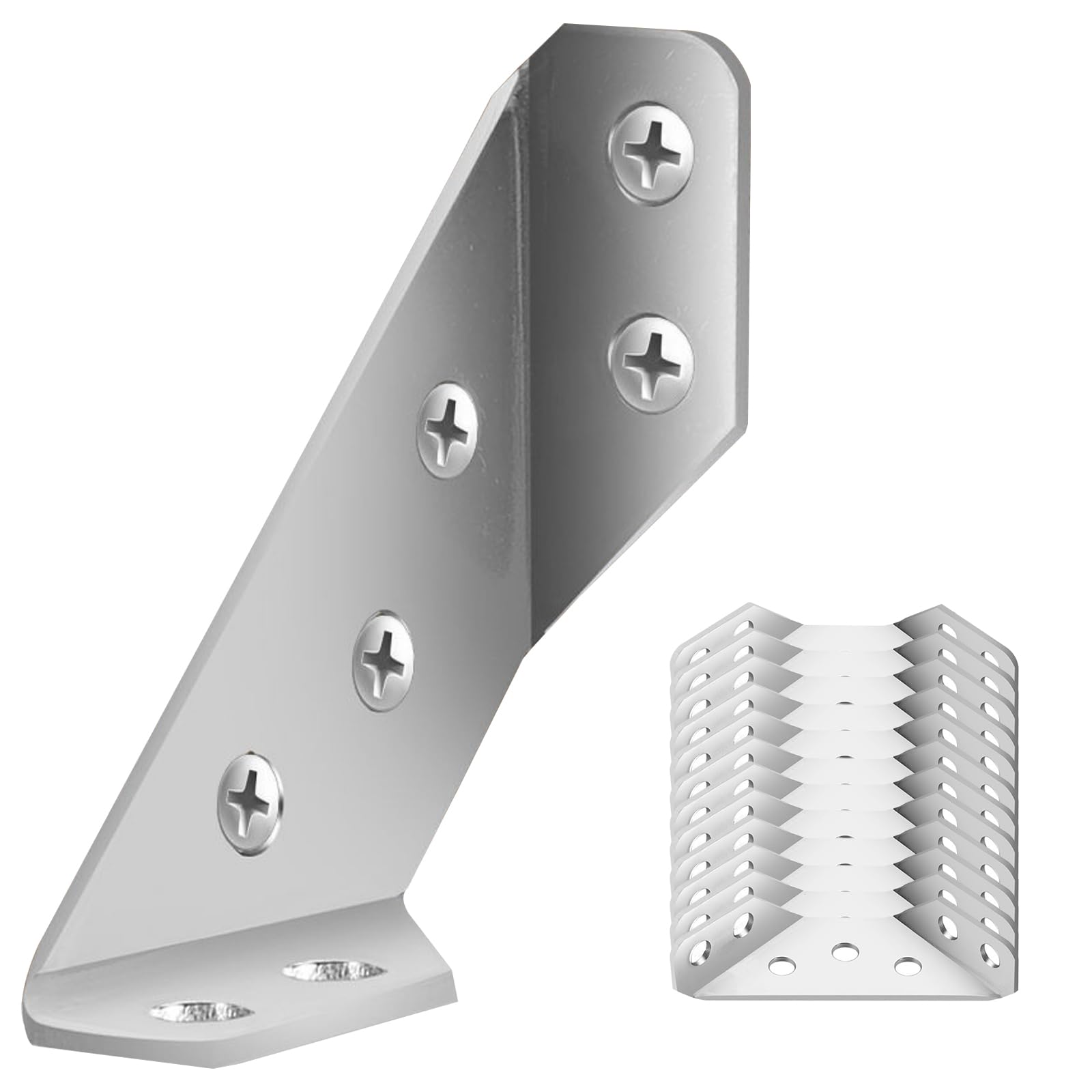 Kafenda Stainless Steel Furniture Corner Connectors 90 Degree Angle Brackets Corner Braces (12)