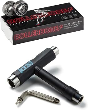Rollerbones Bones Roller Bones Skate Bearings with CCS Skate Tool