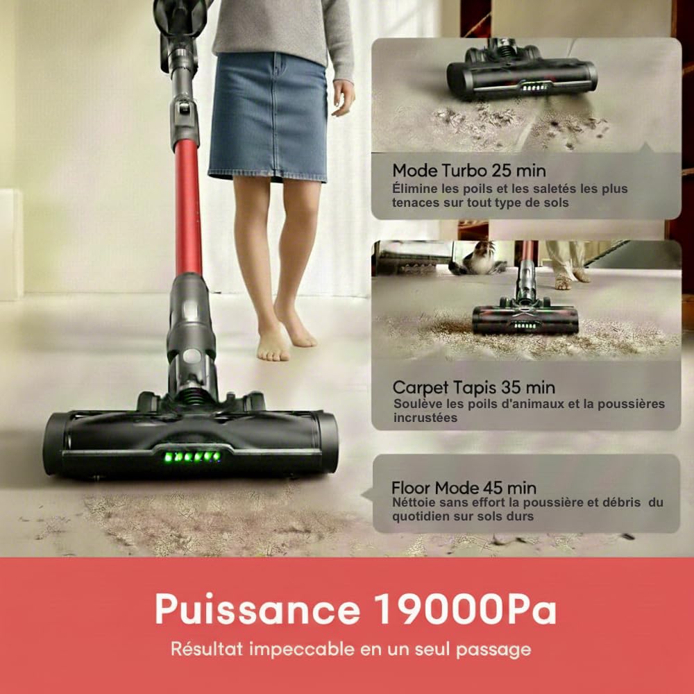 EZICLEAN Aspirateur Balai sans Fil Cycloboost FR8 Flex Fabriqué en France