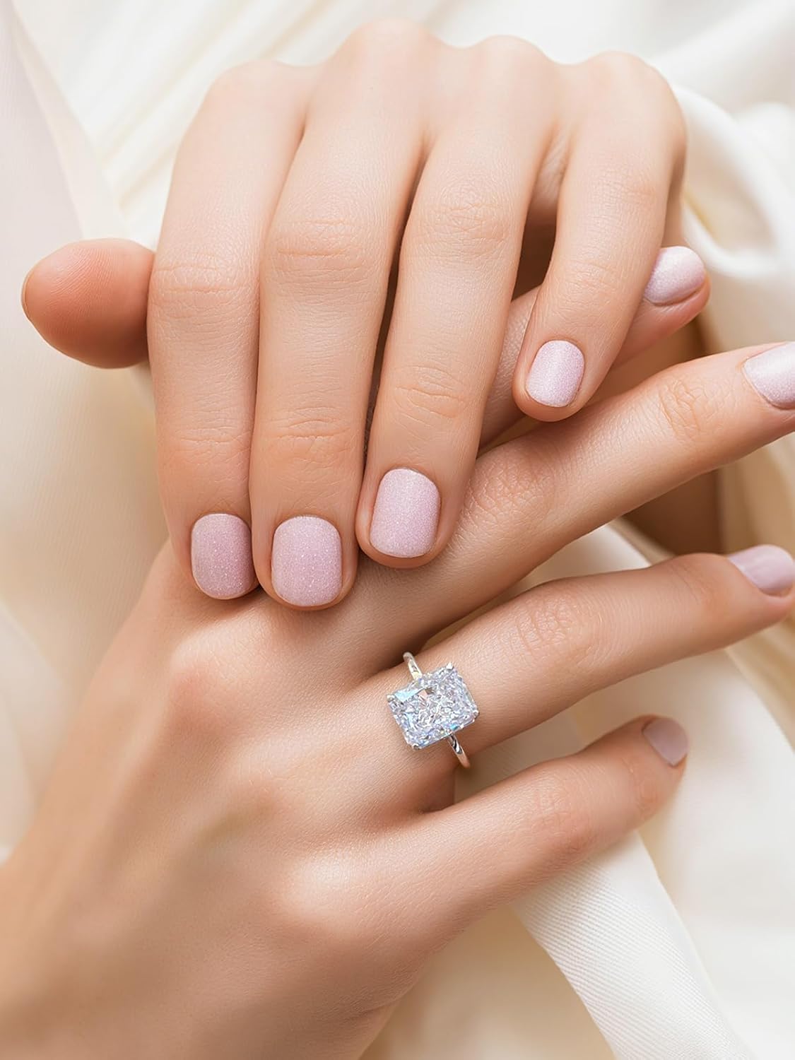 4CT Radiant Cut Engagement Rings for Women - 18K Yellow/White Gold Plated 925 Sterling Silver Wedding Promise Rings for Her, Solitaire Diamond Ring for Vacation, Travel, Daily Wear - Image 2