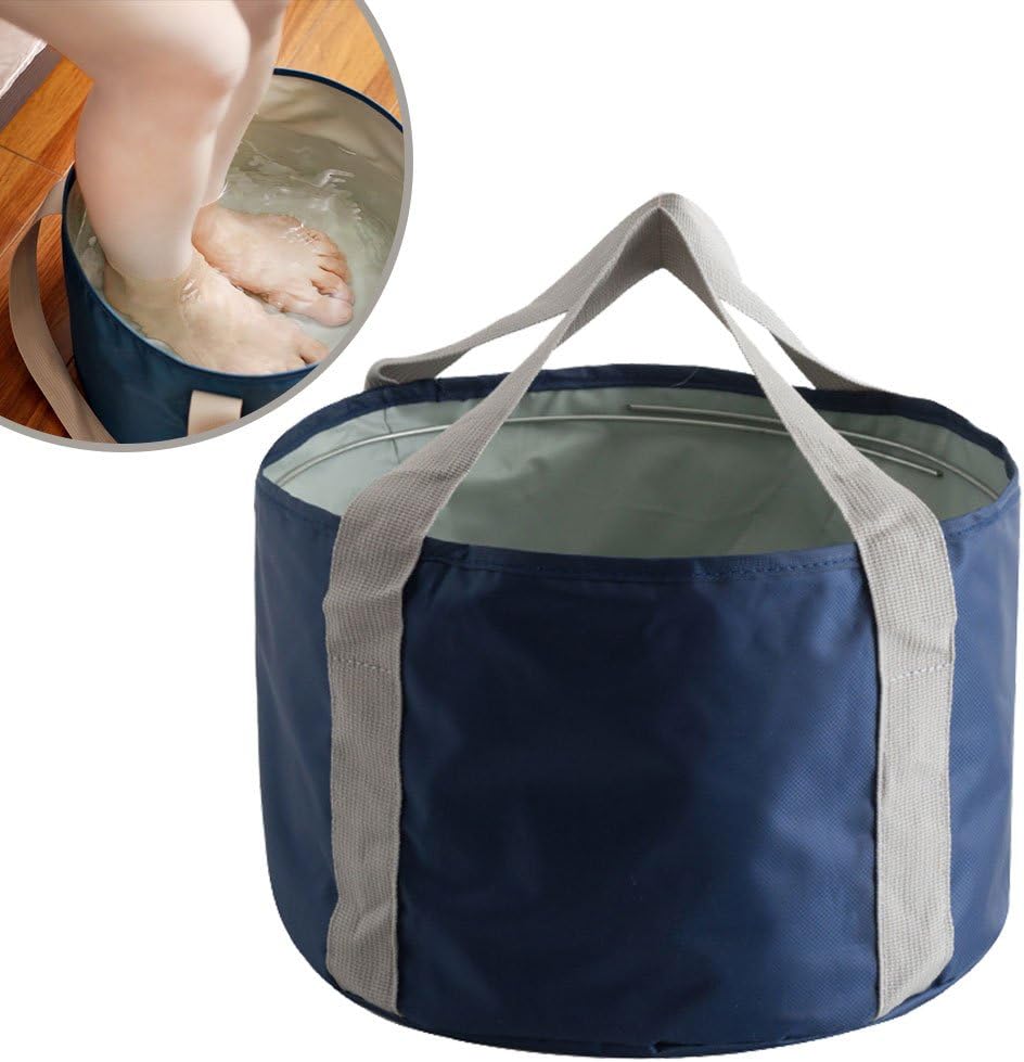 Versatile Travel Bag, Toiletry Bag, Outdoor Folding basin Portable bucket Foot bath Laundry, Waterproof Multi-functional Oxford cloth Storage Bag, Toiletry Kit for Men and Women (Blue)