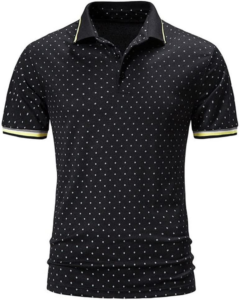 JSEIAJB Patch Golf Shirt Casual Slim Pocket Men's Classic Plaid