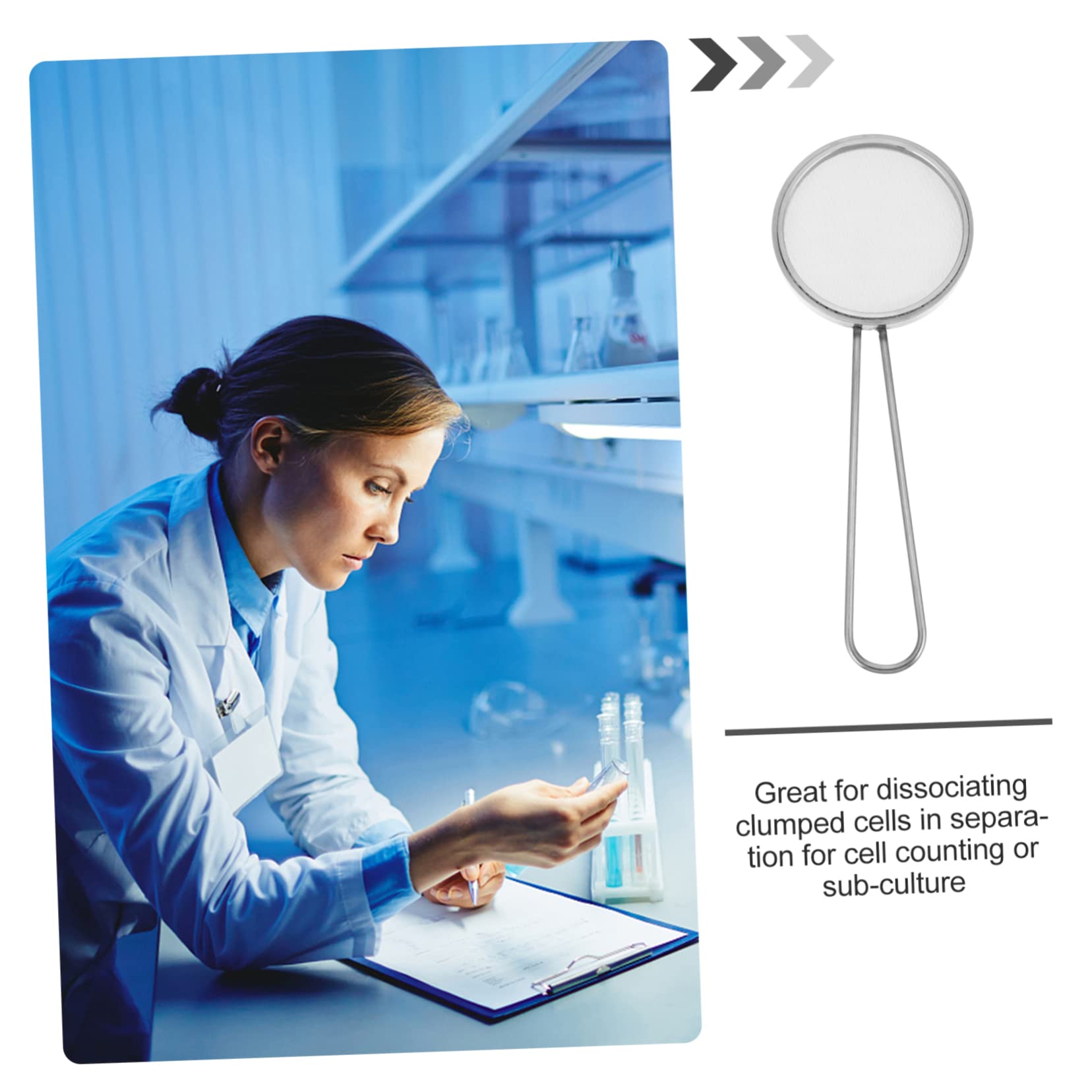 HEALEEP 100 Cell Sieve Strainer Filter Basket Large Experiment Sanitary Grade Sifter Mesh Screen Small Sieve Fine Mesh Laboratory Can Woven Sieve Sieve Particles Stainless Steel Silver