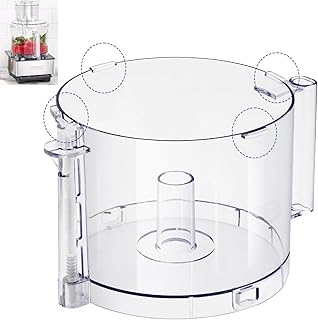 Top with 4 Locking Tabs DLC-005AGTXT1 Food Processor Work Bowl Replacement with Handle 14-Cup Compatible With Cuisinart DFP-14,Fits DFP-14NWBCT1 Work Bowl Cover