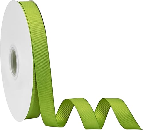 Cinta de grogrén verde jazmín de 34 pulgadas x 100 yardas para manualidades, lazos para el cabello, envoltorios de regalos, artes, costura floral de
