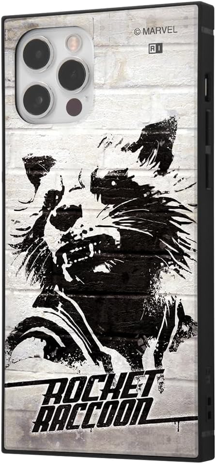 イングレム Inglem iPhone 12/12 Pro Case, Marvel Hybrid Case, Smartphone Case, Smartphone Case, KAKU Shockproof, Square Marvel Rocket