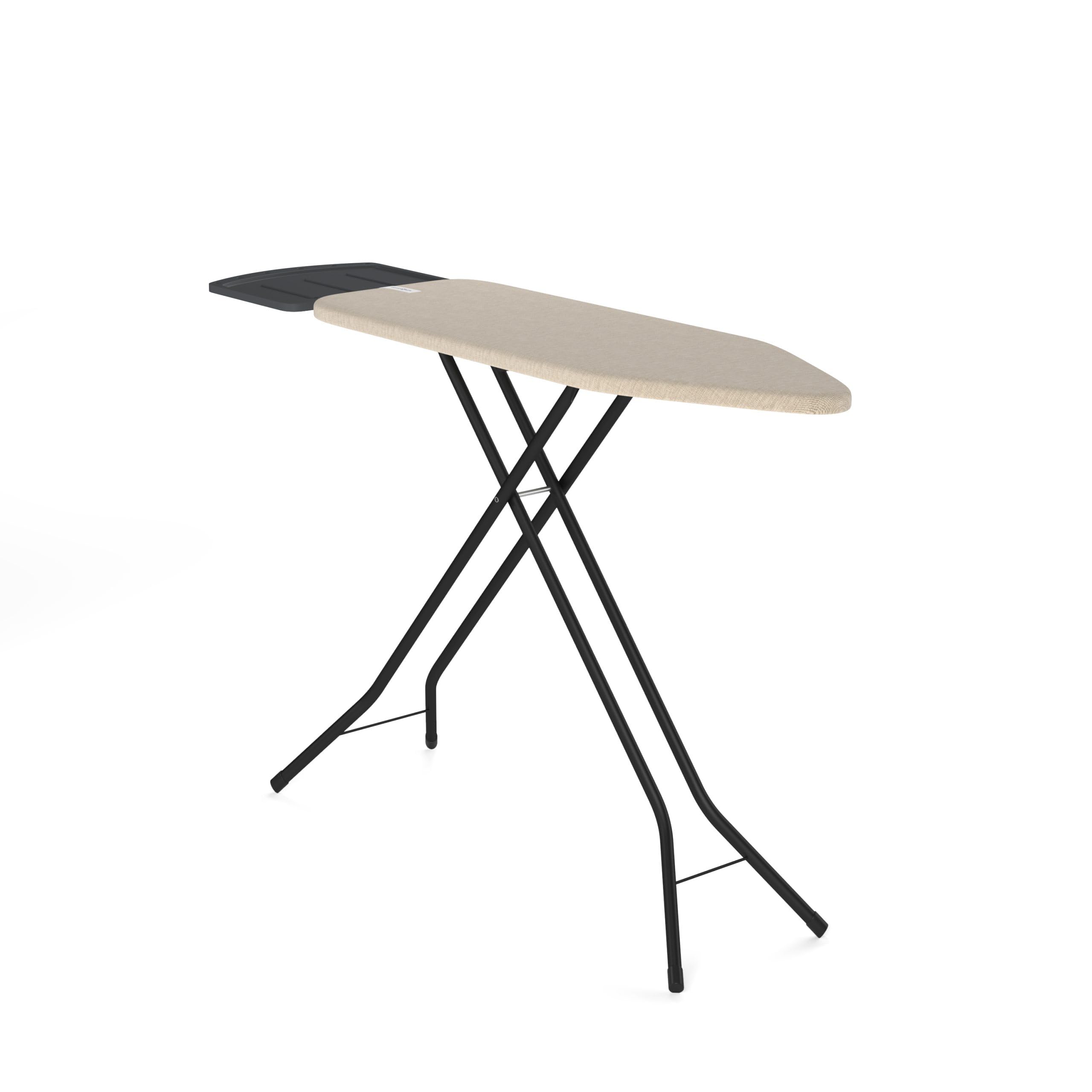 Bügelbrett – Mit Dampfbügelstation-Ablage – 122x38 cm – Stabil und standfest – Höhenverstellbar – Luxuriöses Bügelerlebnis – Farbe: Beige