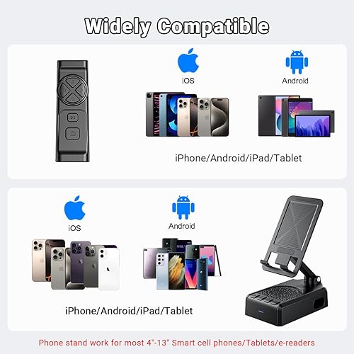 Miniatura 9 de AIKELA Altavoz Bluetooth con control remoto de desplazamiento de video y soporte para teléfono, amplificador de altavoz para teléfono, sonido