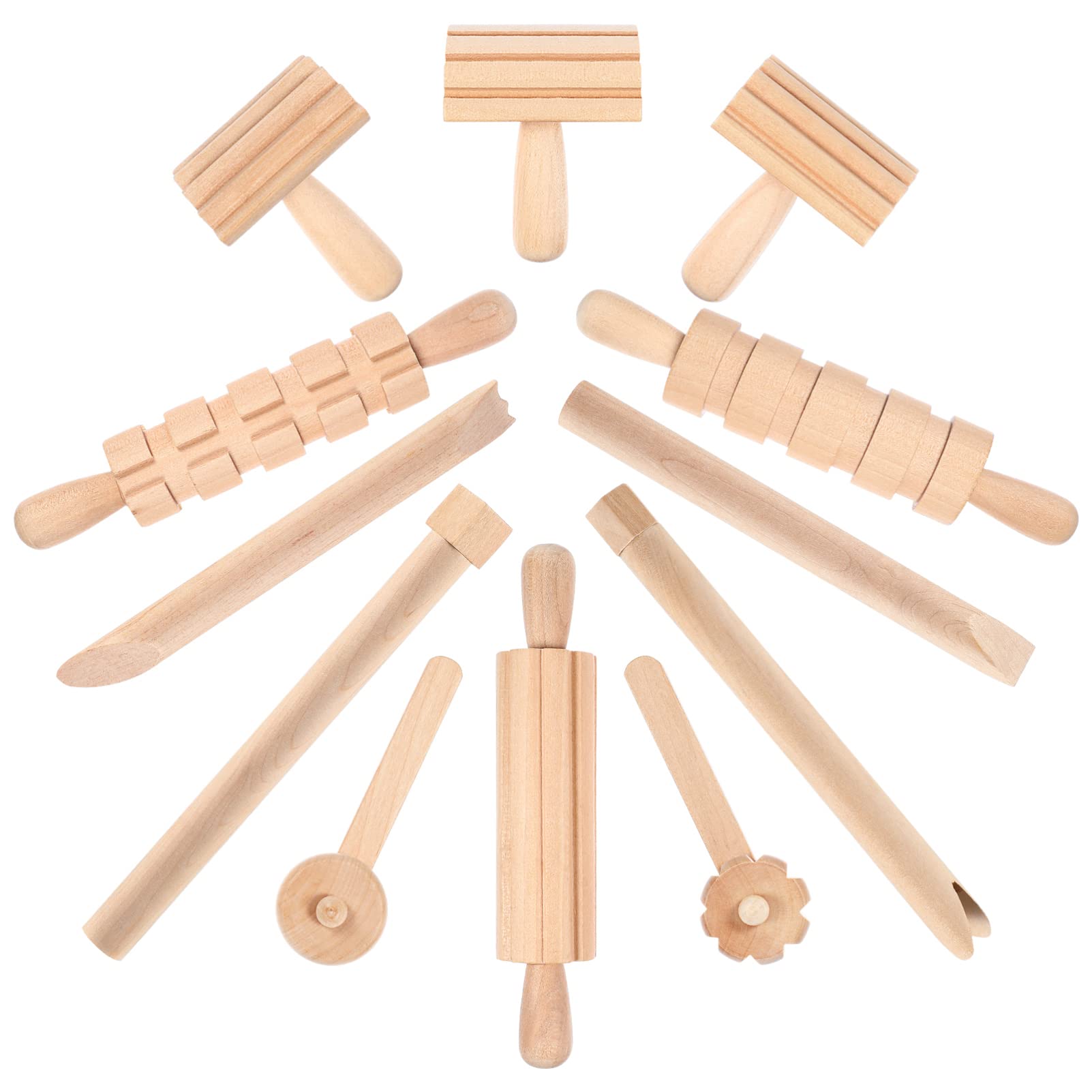 STOBOK 1 Set Wooden Tools Toy for Kids Clay Shaping Tools Wood Rolling Pin Set Tools Molding Tools Diy Arts Crafts Toy
