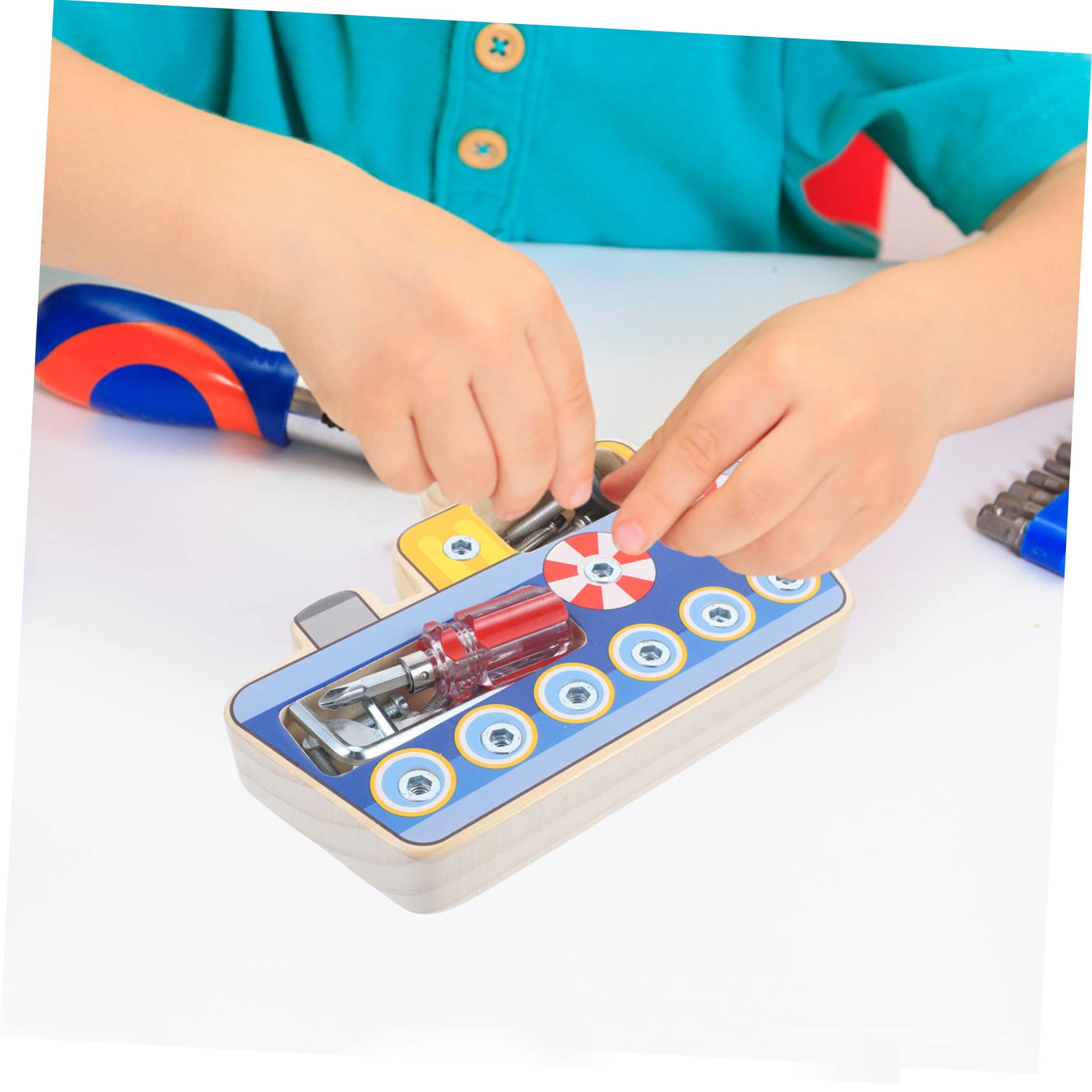 ORFOFE Herramientas Infantiles de Madera con Destornillador Reutilizable Juguete Sensorial Divertido para Educativo para Desarrollo Cognitivo y Coordinación