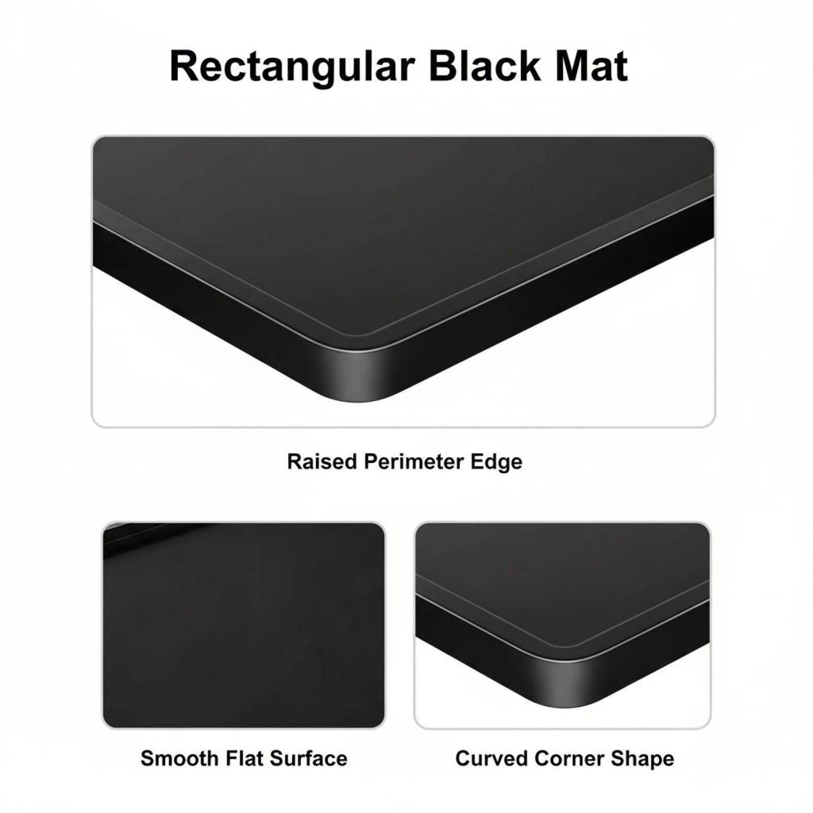 2 Stk. Silikon-Kaffeeunterlagen-Set, mit 60 x 39,9 cm Kaffeeunterlage und 39,1 x 19 cm Abtropfmatte, rutschfest, hitzebeständig, schwarz, für Küche und Kaffeebar