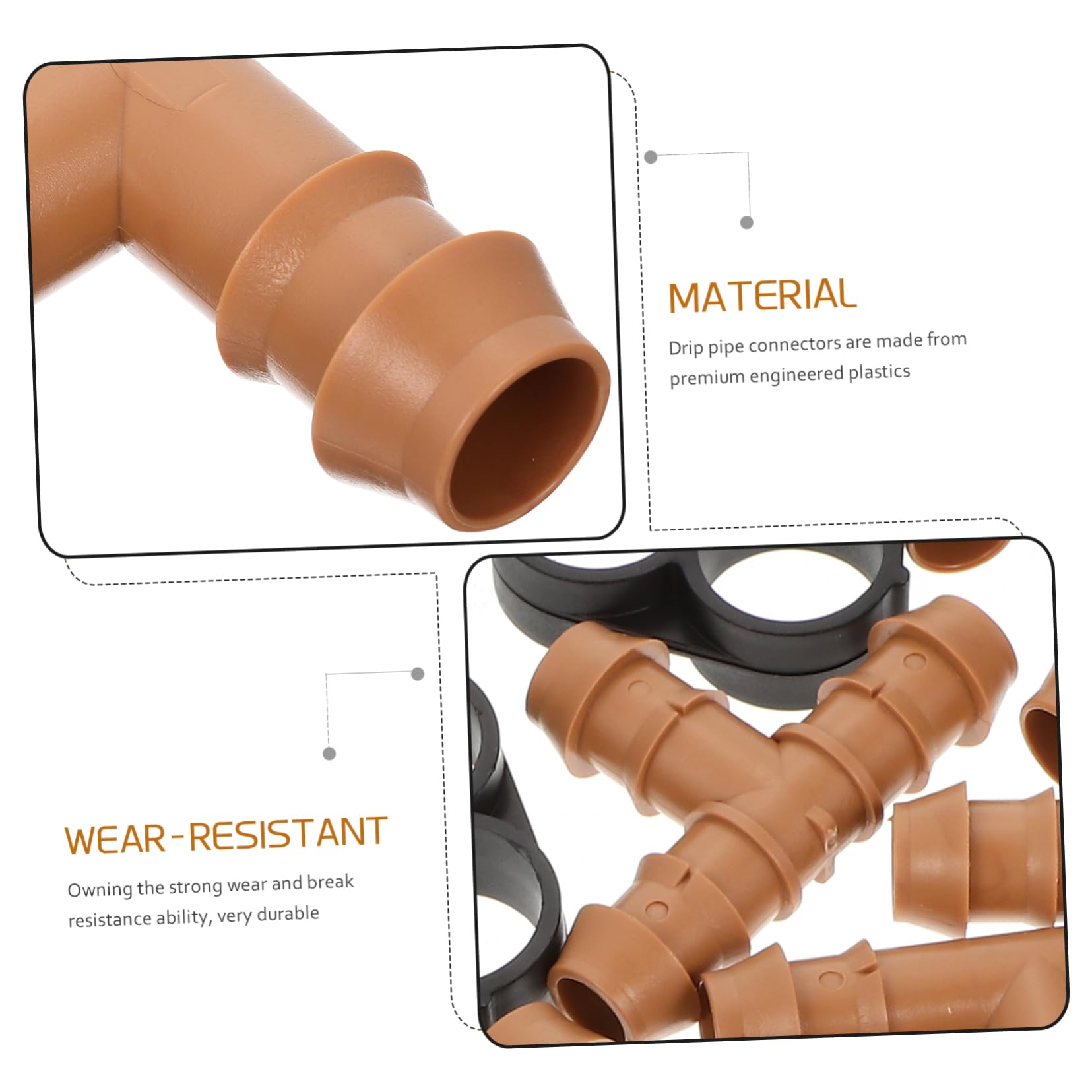 UPKOCH 3 Juegos Conjunto de unión de Goteo Conector de plástico Junta de riego por Goteo Conectores de púas de riego Juntas de riego Accesorios de irrigación de tuberías Educación física