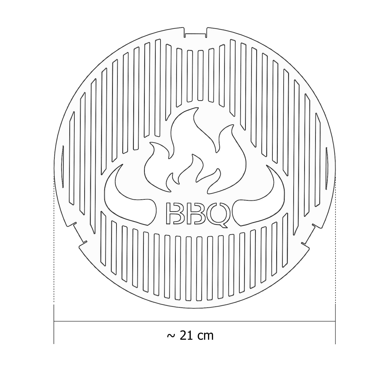 teileplus24 FR10 Grillmeister Set | 2-teilig | Grillring 80 cm + Grilleinsatz ø 20cm, Größe:Grillring 80cm + Grilleinsatz