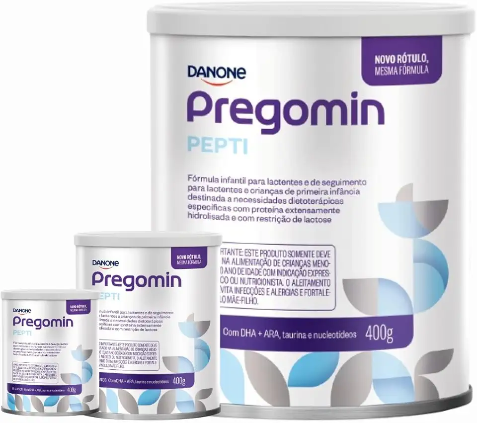 3 latas - PREGOMIN Pepti - Fórmula infantil em pó - 400gr