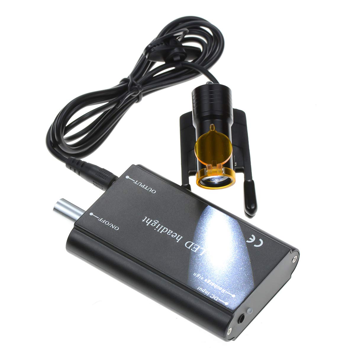 NSKI Lampe 5 W en plastique avec filtre et clip de ceinture - Batterie rechargeable (noir)