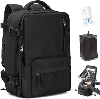 SZLX Vacuum Backpack Travel Bag with Pump, Ryanair Cabin Bags 40x30x20 Backpack Wizz air, Ryanair Cabin Bags 40x20x25 Underseat Carry On Easyjet 45x36x20 Travel Rucksack Cabin Size Fit 14 Inch Laptop