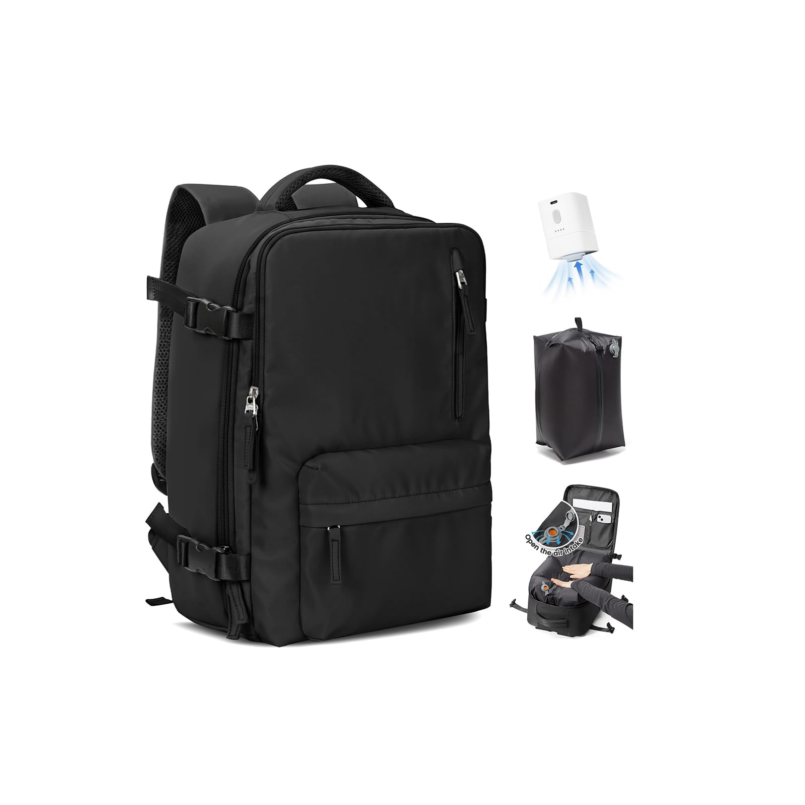 SZLX Zaino A Vuoto Con Pompa Bagaglio A Mano Donna, Ryanair 40x30x20 Sottovuoto Zaino da Viaggio Ryanair Wizzair, Ryanair Viaggio Ruscksack Dimensione Cabina Impermeabile Uomo Valigia A Vuoto