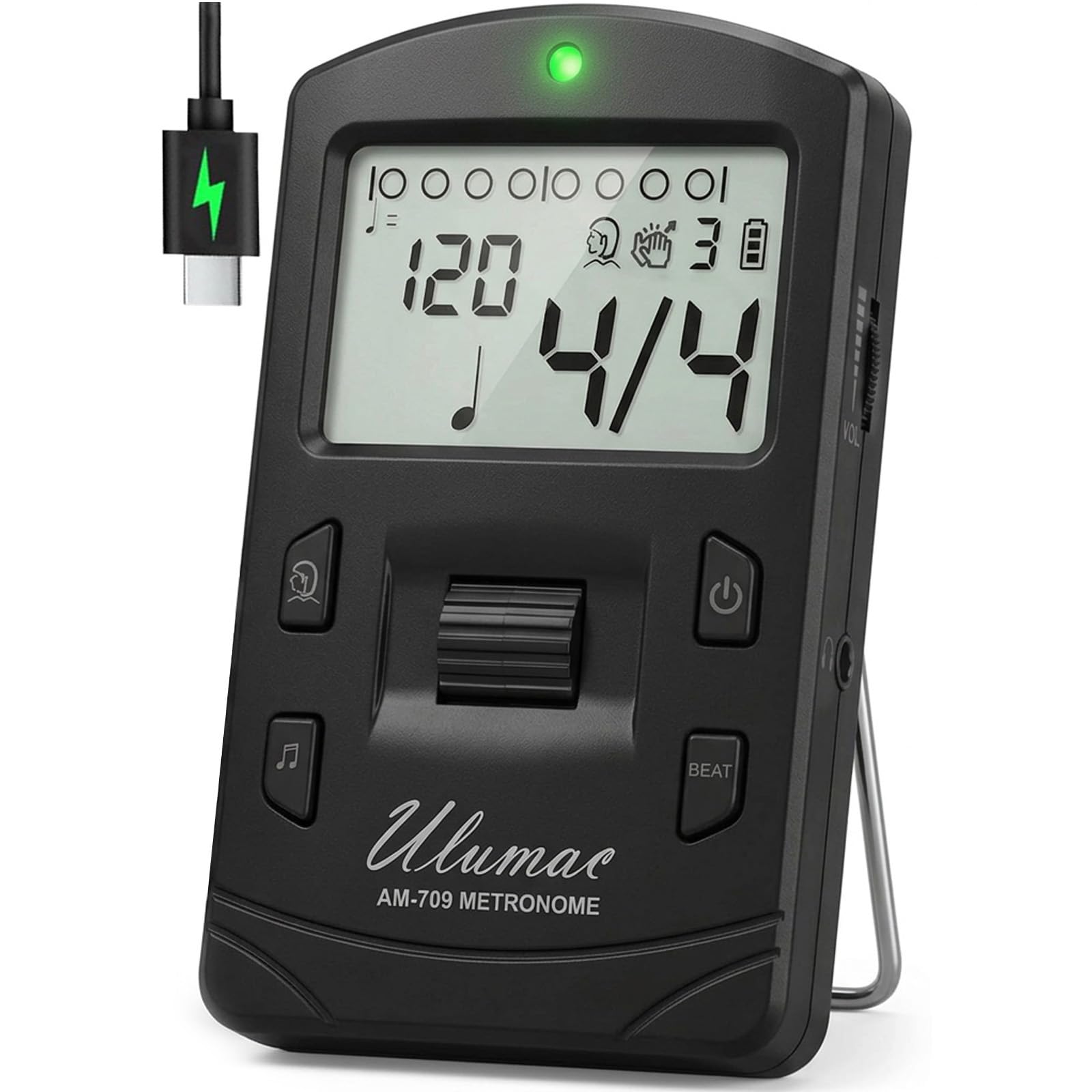 Ulumac AM-709 Métronome numérique rechargeable pour piano, guitare - Les Beatles, Paul McCartney, John Lennon, RIngo Starr, George Harrison Ulumac AM-709 Métronome numérique rechargeable pour piano, guitare