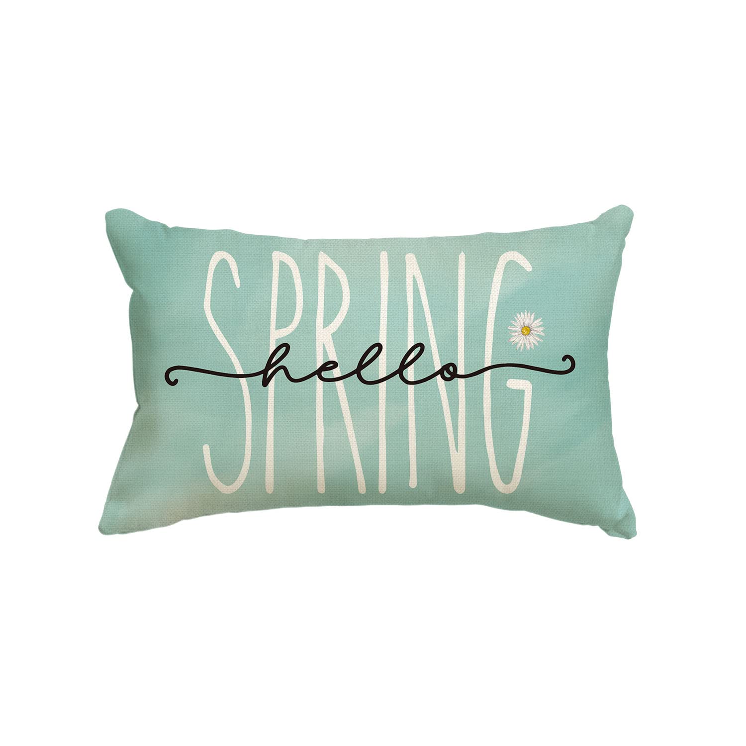 Amazon.com: AVOIN colorlife Hello Spring Bluish Green Throw Pillow ...