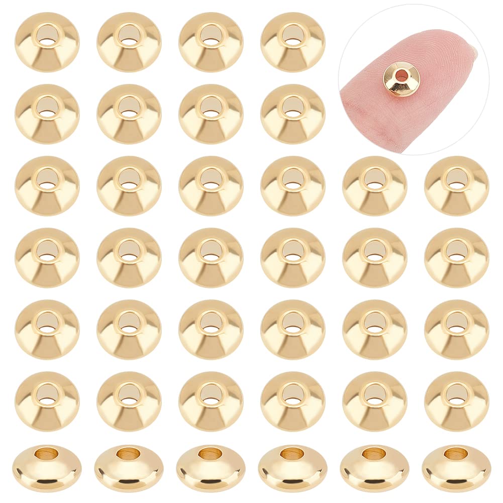 Perles Espacement Or 4mm - Lot De 200 En Acier Inoxydable - Pour Création Bijoux DIY - Trou 1.5mm