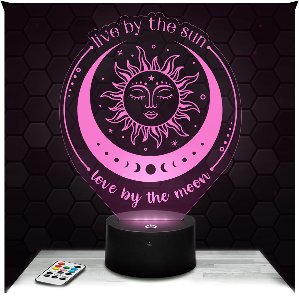 Lampephoto.fr - Sun and Moon 3D Lamp Esoteric Meditation Serenity Decoration, Gift idea for Men and Women Sun and Moon Object Adult Night Light Room Decor, Original Christmas, Gift Idea, Merchandising