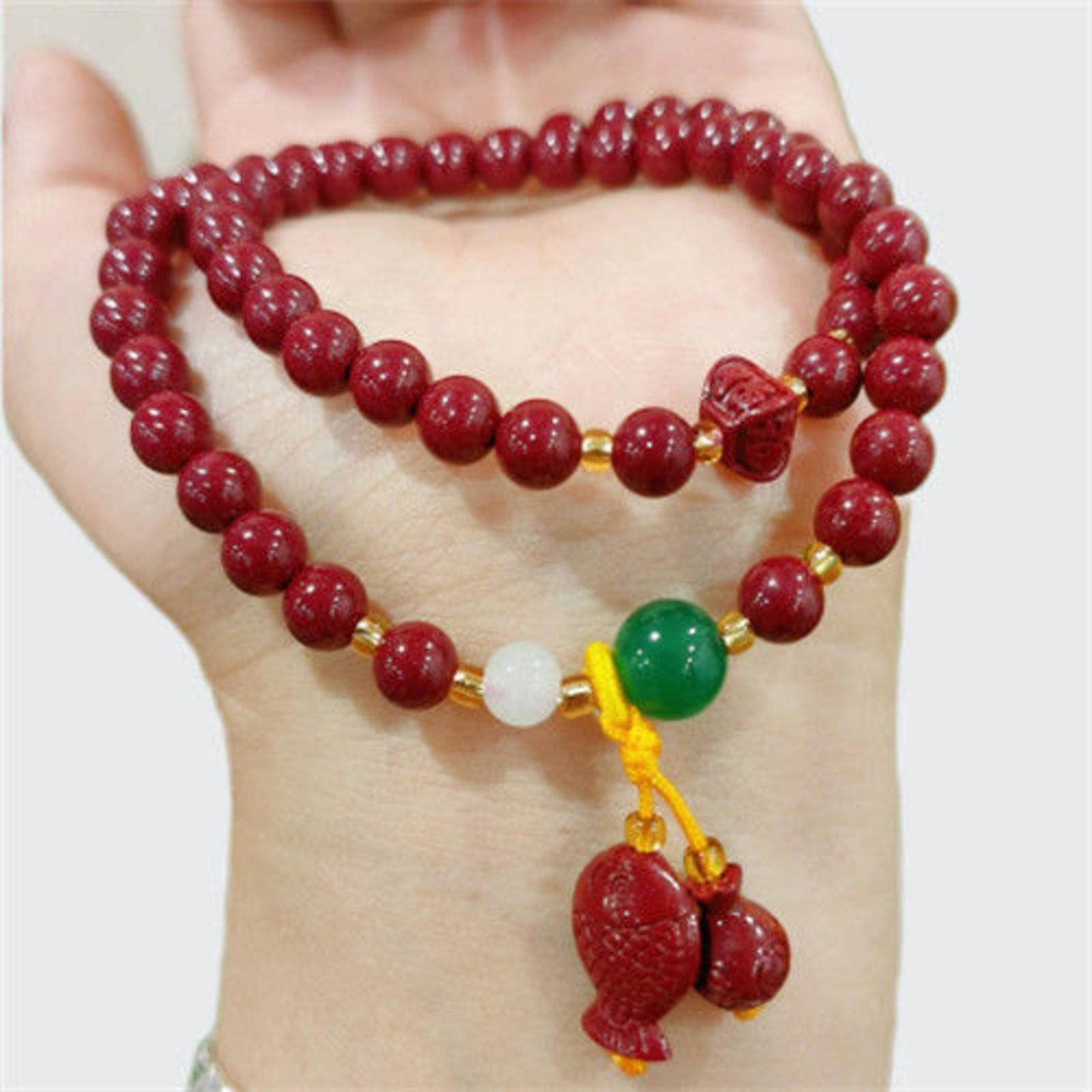 手串珠 Amazon.co.jp: 手工串珠圆珠多圈手串手链 本命年转运配饰礼物