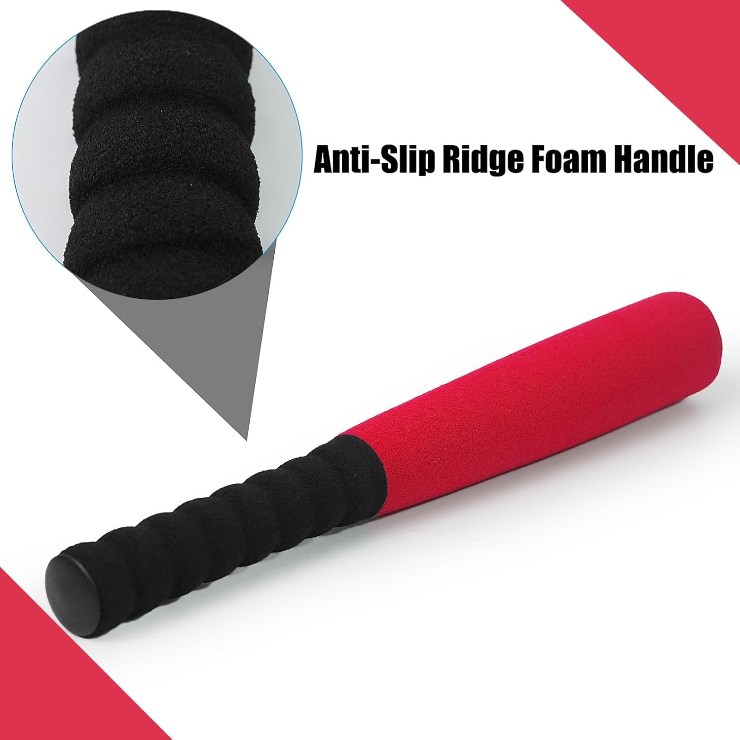 Aoneky 16.5 Inch Foam Baseball Bat for Toddlers 1-3 Years - Soft & Safe First T-Ball Bat, Mini Lightweight Beginner Bat for Kids, Indoor Outdoor Toy (Red)