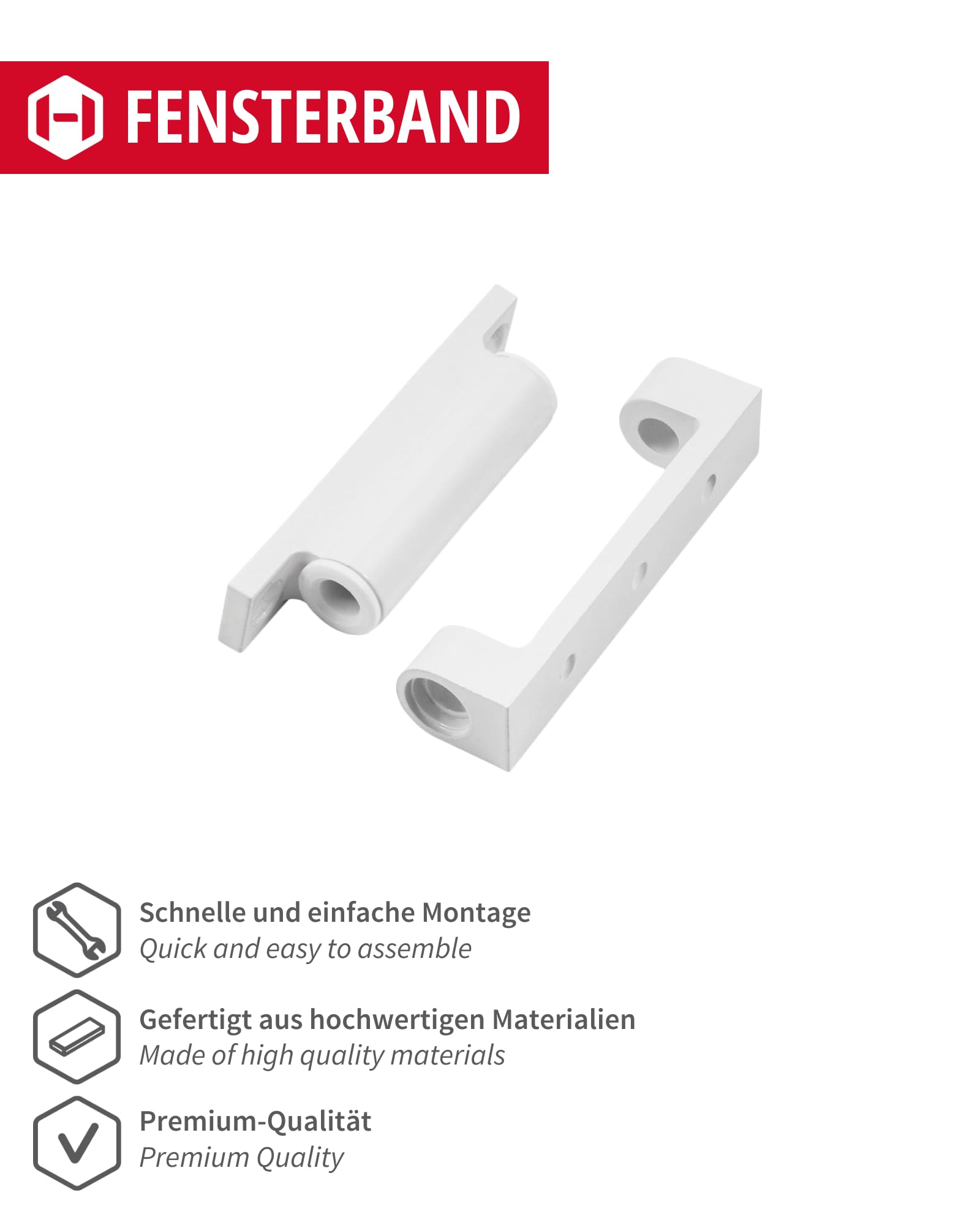 Gedotec Window Hinge, Band White, 3 pièces - Image 4