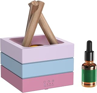 Campfire Flame Fire Diffuser, 280ml Cool Mist Humidifier with 6 Colors LED, Remote Control & 3 Gears Timer Auto Shutdown for Home Office Bedroom (Multicolour)
