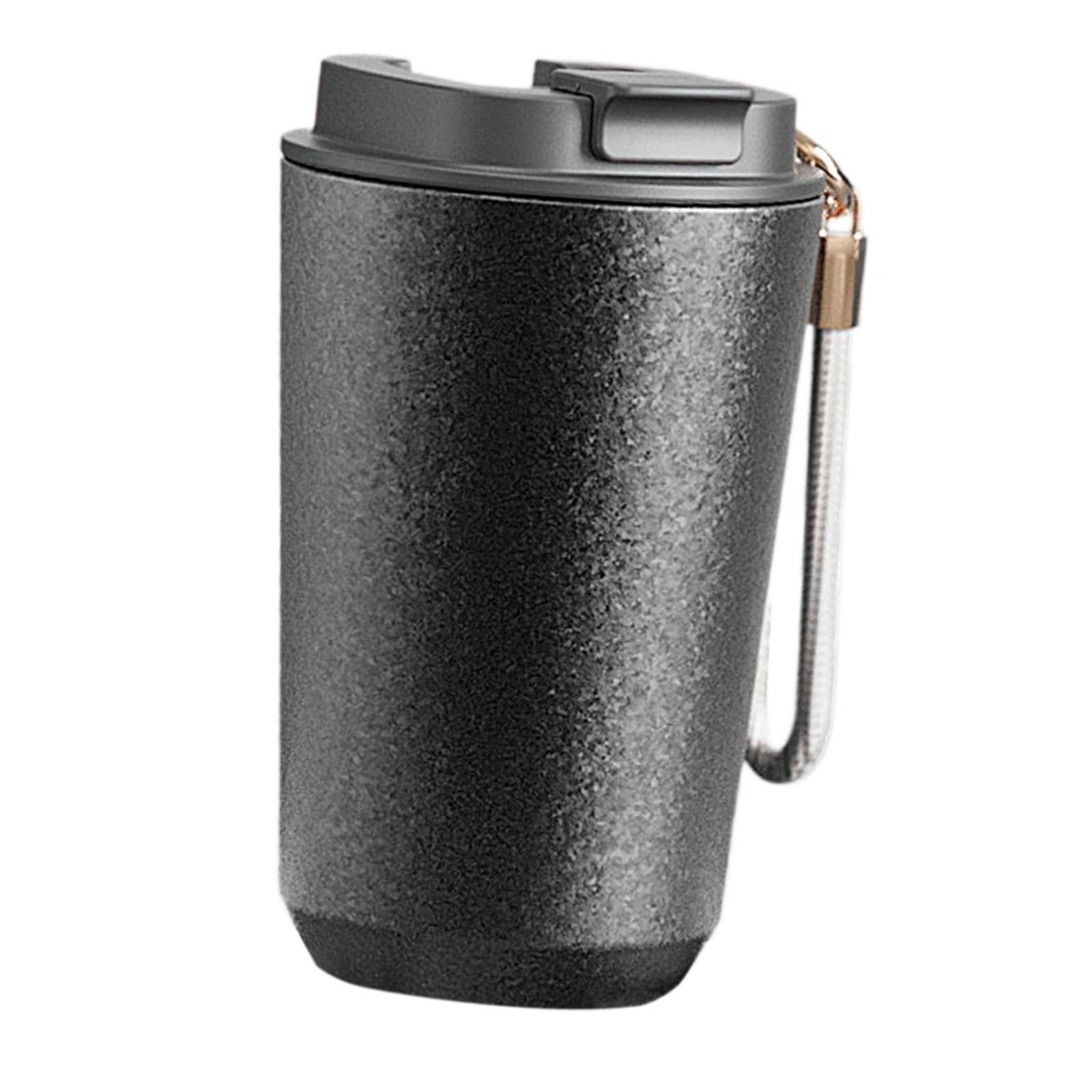 Tasse Isotherme Café Mug Tumbler Gourde Réutilisable En Titane avec Lanière Pratique et Couvercle pour Préserver Température Idéale pour Promenades Fê, 480ml