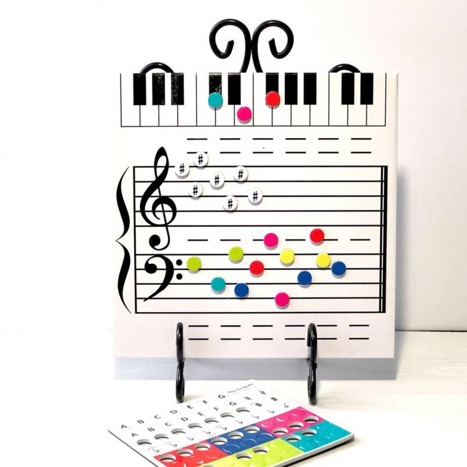 Magnetisches Musikpersonal Whiteboard - Doppelseitiges, trocken abwischbares Klavierlehrbrett mit Marker, große wiederverwendbare Notentafel für Schüler, Klassenzimmer und Musiklehrer