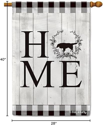 Vista 31 de Bandera de jardín para el hogar, silueta de perro, Chow Chow, búfalo, a cuadros, primavera y verano, para decoración del hogar, 12.5 x 18 pulgadas