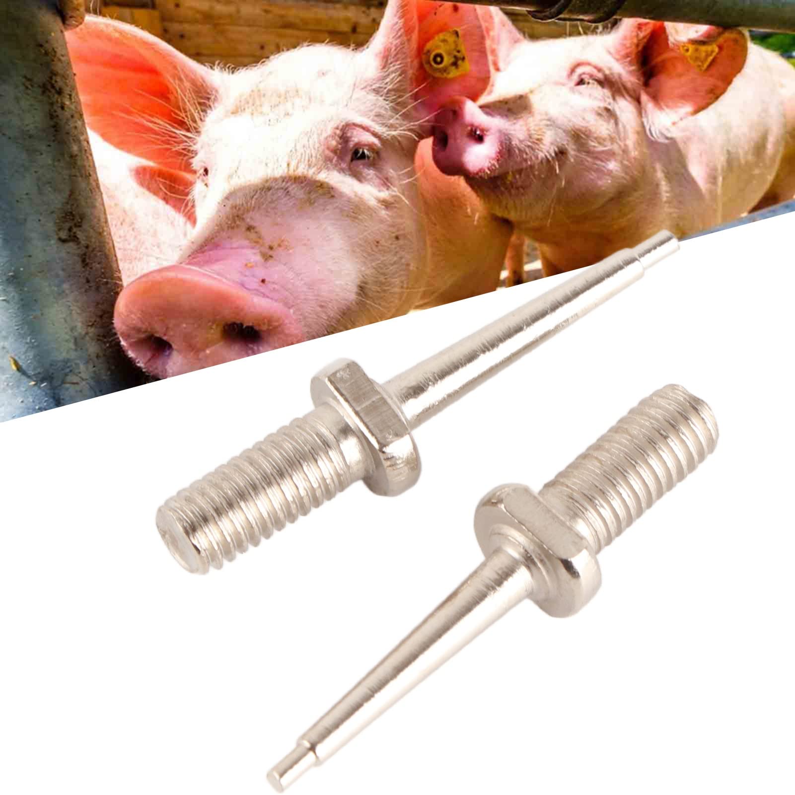 2 aghi per marchi auricolari, in acciaio inox, pinza, penna, chiodo, bovini, maiali, pecore