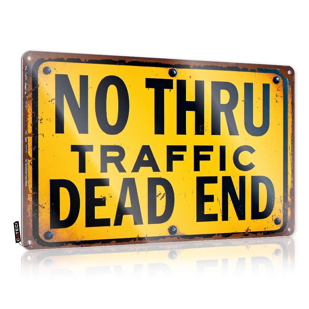 No Thru Traffic Dead End Affirmation Western - Framed Retro Wall Decor Wall Art Decoration(20X30CM)