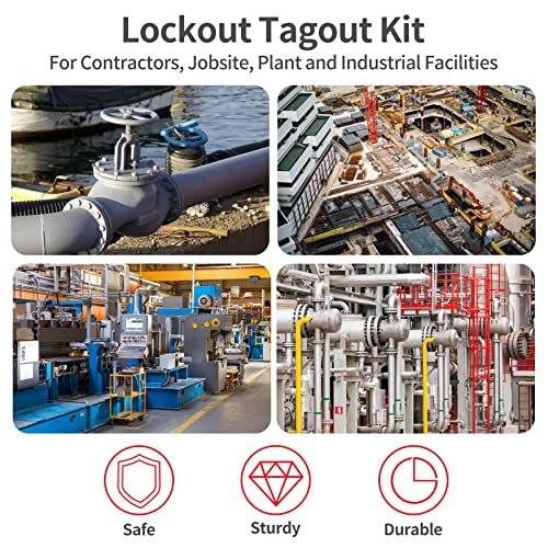 Onedaful Cuzofu Kit de Etiquetagem de Bloqueio, Kit Loto de 73 Unidades com Cadeado de Segurança + F