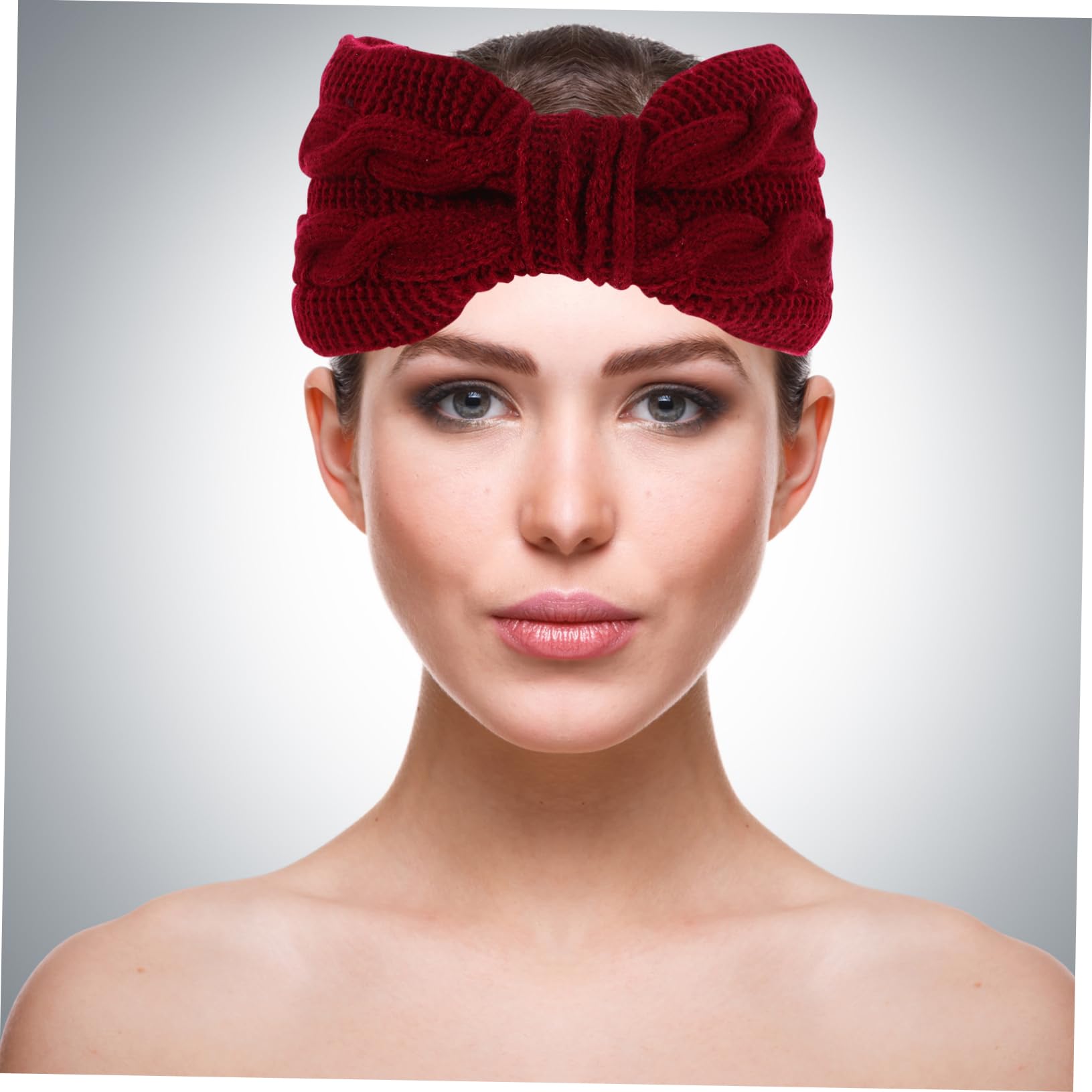 DOITOOL 4pezzi Fascia per Capelli da Donna Tessuta Maglia Fascia per Capelli Fiocco Calda e Spessa per Sci e Snowboard