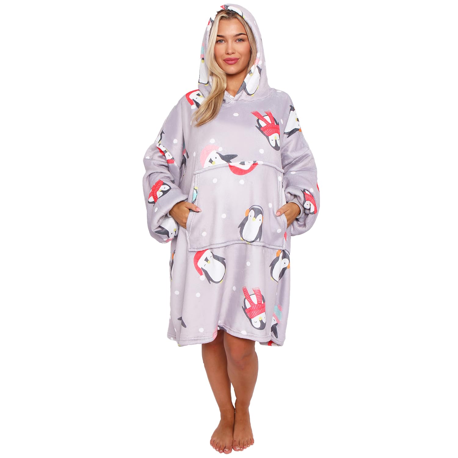 GC GAVENO CAVAILIAOversized Blanket Hoodie - Sherpa Fleece Wearable Hooded Blanket - Hoodie for Women & Men Giant Pullover Sweatshirt Adult