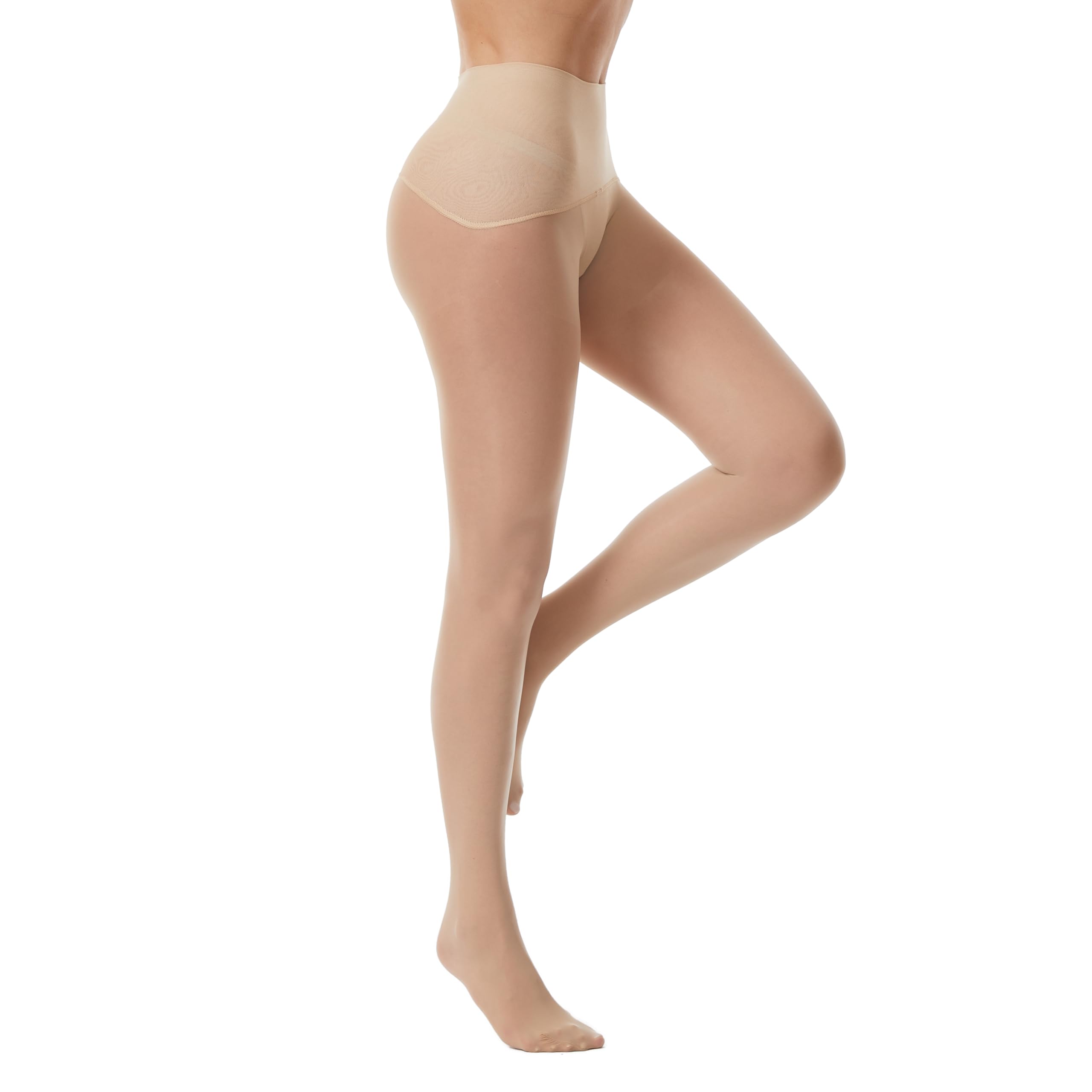 Frola Oil Shiny Stockings Pantyhose 360°Seamless Crotch High Waist Smooth Tights for Women