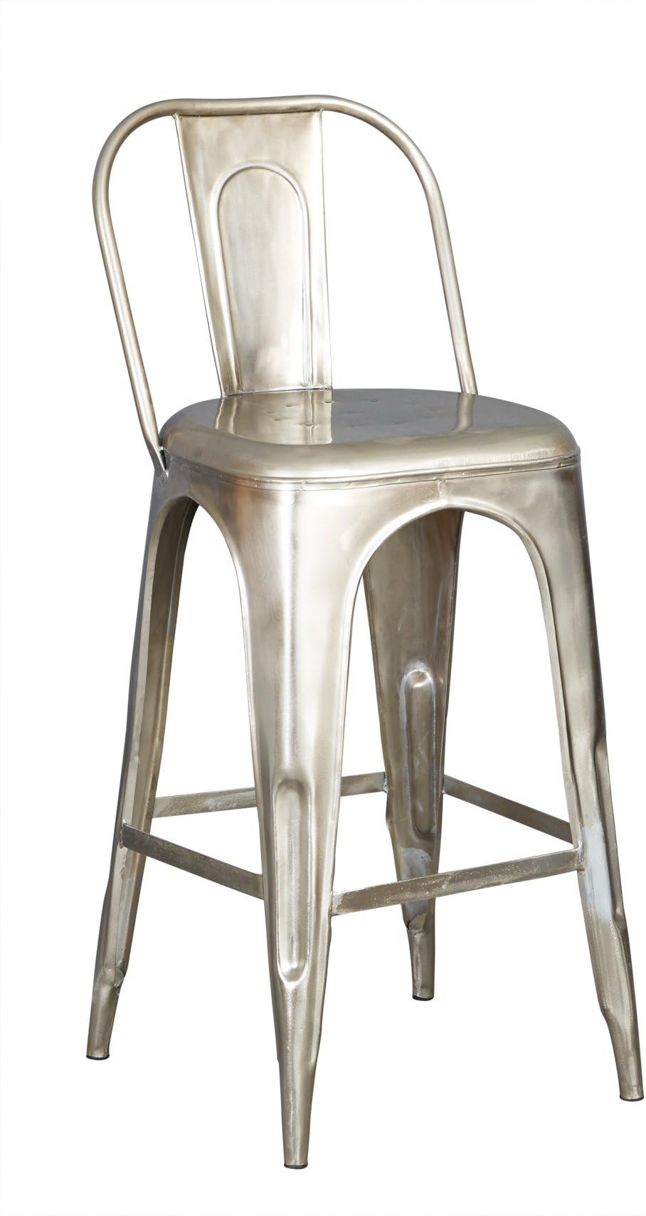 Indian Hub Cosmo Industrial Bar Stool, Wood, Natural Wood/Dark Metal