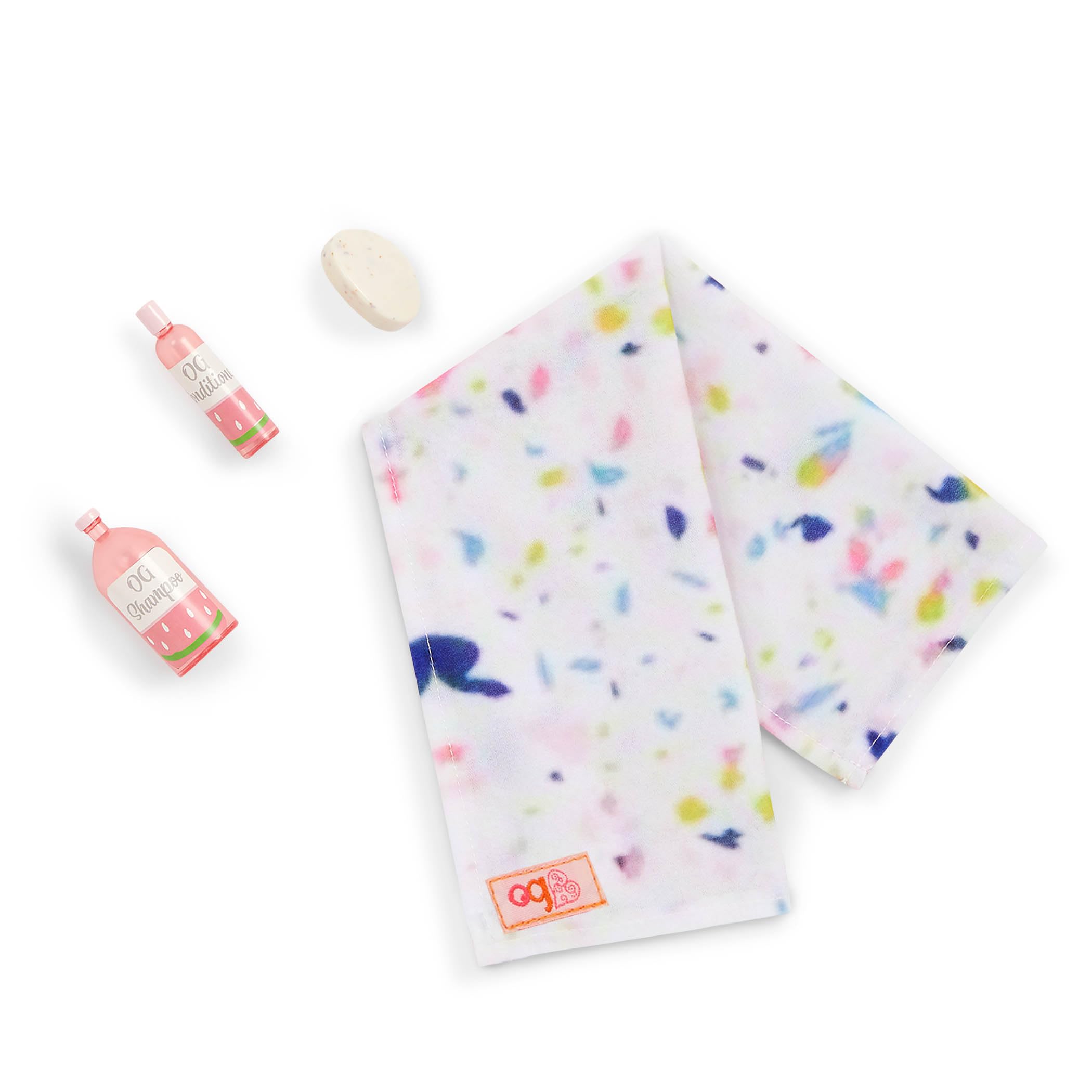 Our Generation Sweet Bathroom zestaw mebli łazienkowych dla lalek 46 cm – w zestawie wanna, umywalka, toaleta i akcesoria – meble dla lalek do fantazyjnej zabawy