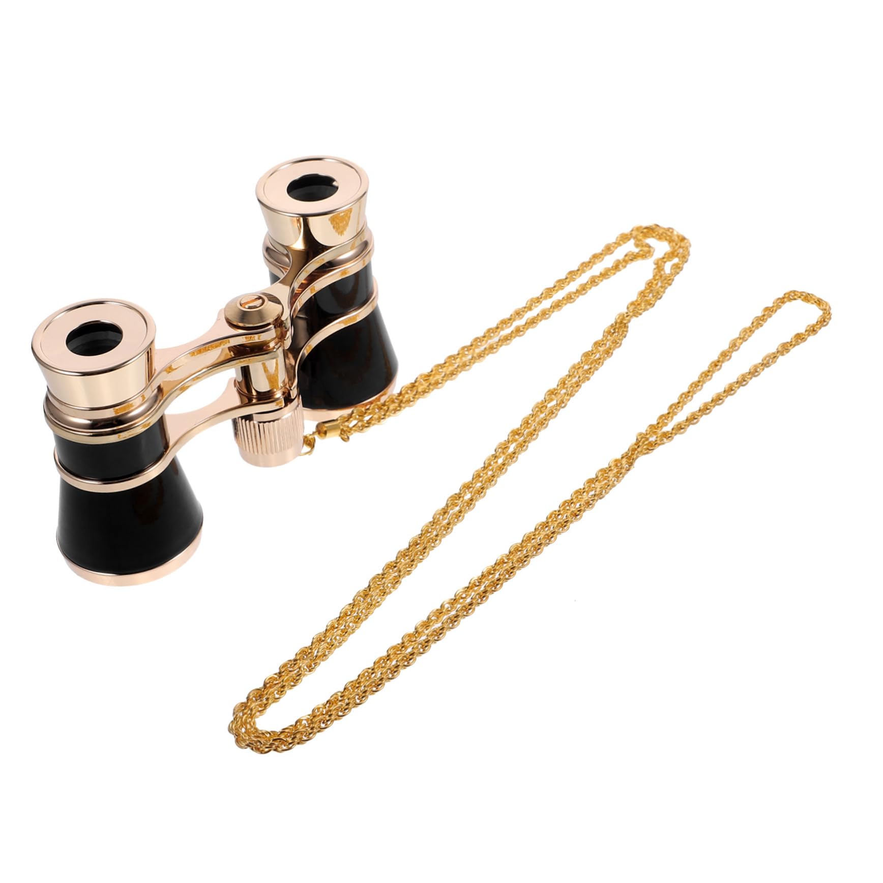 Binocolo in Miniatura Nero, Set 1 Pezzo in Ferro con Catena | Disegno Elegante e Colorato, Compatto e Leggero, per Montagna e Partite di Calcio
