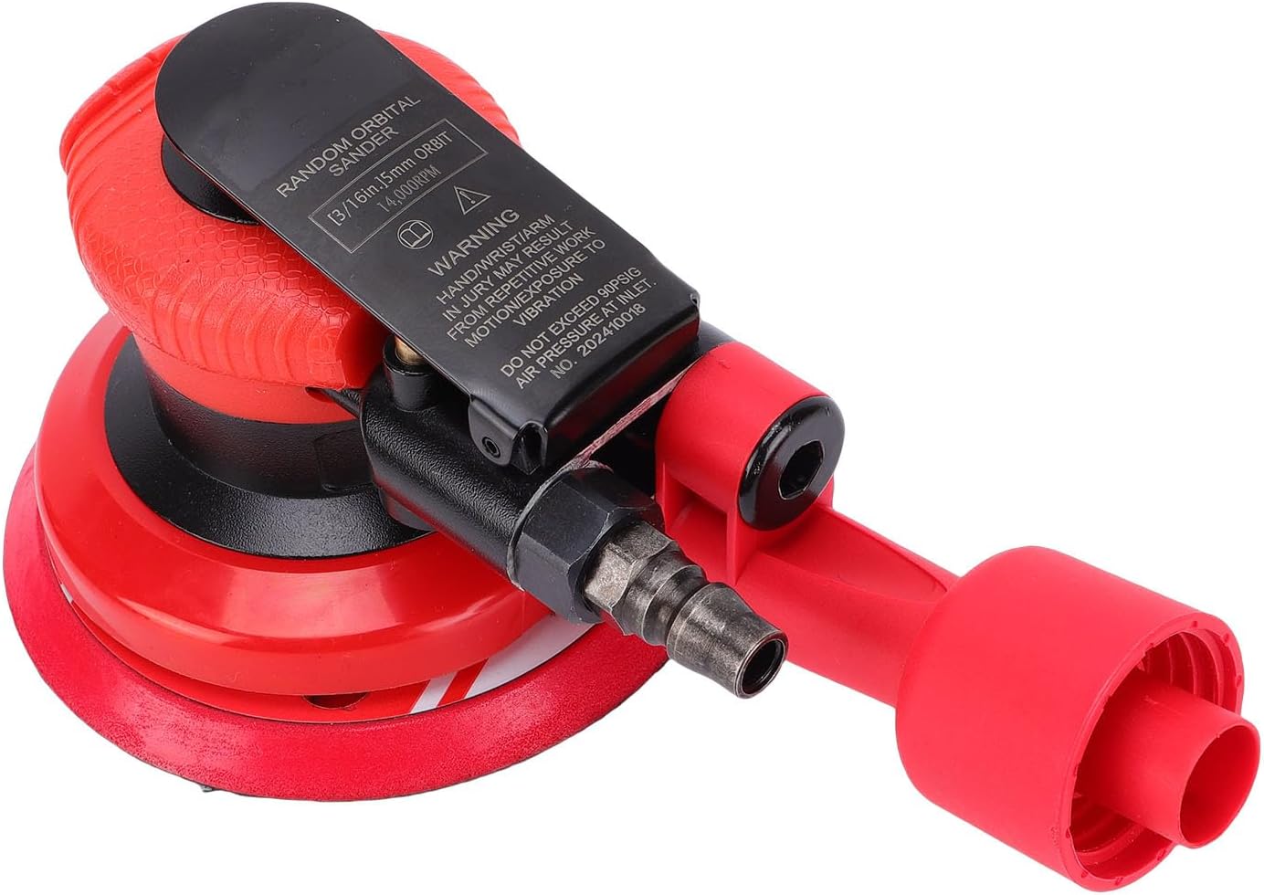 Eujgoov 5 Inch Air Sander, 14000RPM Pneumatic Sander with Vacuum Function, 5mm Orbit for Polishing Waxing