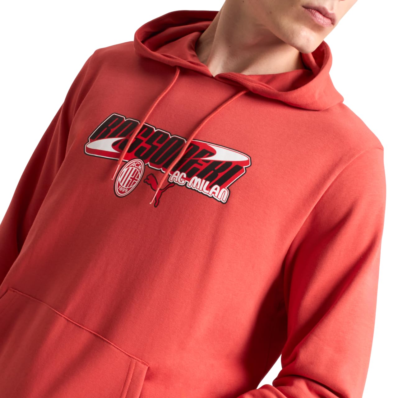 A.C. Milan Bluza z logo A.C. Oficjalny produkt Milan i Puma Uniseks Felpa Con Cappuccio Ftblculture